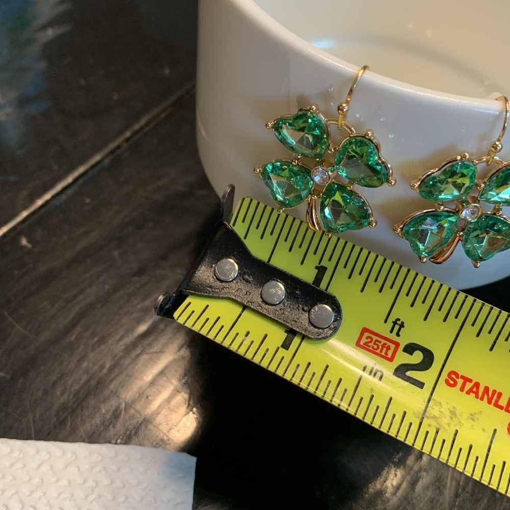 Clover crystal earrings - Picture 2 of 4